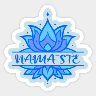 Namaste Yoga symbol - Blue Lotus Sticker